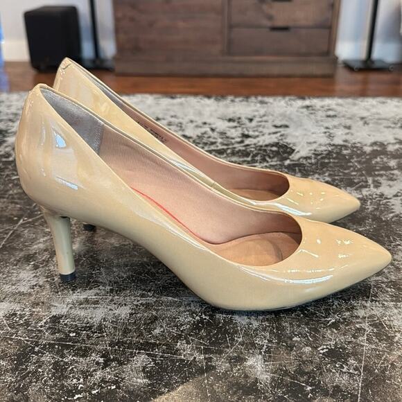 Rockport Nude Patent Leather Pointy Toe 3" Heels Size 8 - Picture 4 of 7
